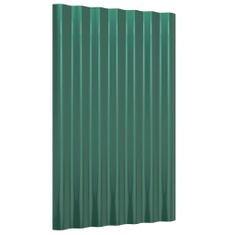 Greatstore Střešní panely 12 ks práškově lakovaná ocel zelené 60 x 36 cm