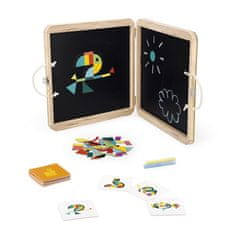 Janod Magnetická tabule s magnetkami origami puzzle Zvířátka