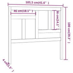 Greatstore Čelo postele šedé 105,5 x 4 x 100 cm masivní borovice