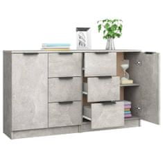 Greatstore Příborníky 2 ks betonově šedé 60 x 30 x 70 cm kompozitní dřevo