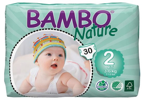 Bambo Nature  Bambo Nature, plenky, velikost 2, 30 ks