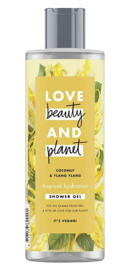 UNILEVER Love Beauty And Planet, Sprchový gel pro suchou pokožku, květ ylang-ylang, 400 ml