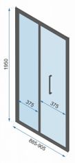 REA Sprchové dveře zalamovací rapid fold 90 (REA-K6419)