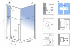 REA Sprchový kout fargo 90x90 černý matný (REA-K6318)