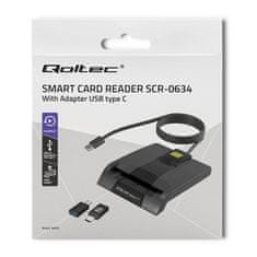 Qoltec Čtečka karet Smart ID SCR-0634 | USB typ C