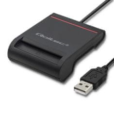 Qoltec Čtečka karet Smart ID SCR-0642 | USB 2.0 + adaptér USB typu C