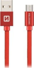 SWISSTEN Swissten Datový Kabel Textile Usb / Micro Usb 3,0 M Červený