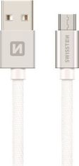 SWISSTEN Swissten Datový Kabel Textile Usb / Micro Usb 2,0 M Stříbrný