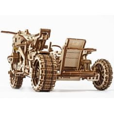 UGEARS 3D mechanický model - Motorka s vozíkem Scrambler UGR-10