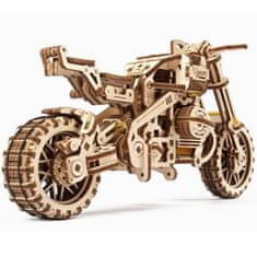 UGEARS 3D mechanický model - Motorka s vozíkem Scrambler UGR-10