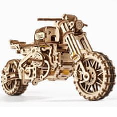 UGEARS 3D mechanický model - Motorka s vozíkem Scrambler UGR-10