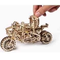 UGEARS 3D mechanický model - Motorka s vozíkem Scrambler UGR-10