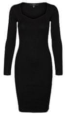 Vero Moda Dámské šaty VMWILLOW Slim Fit 10250951 Black (Velikost XS)