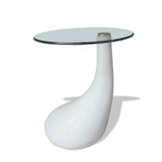 Greatstore Bílý konferenční stolek ve tvaru kapky