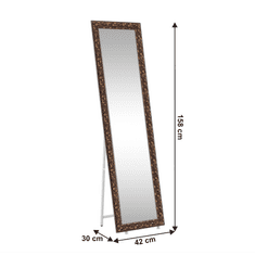KONDELA Designové zrcadlo, hnědá, PANTOS