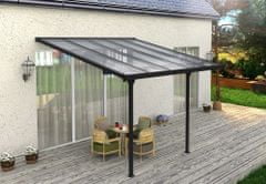 IWHOME Pergola BOREAS D 9,58m²- ŠEDÝ polykarbonát IWH-10290007