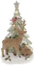 Autronic Sob a vánoční stromek, dekorace z polyresinu s LED světlem AL1366
