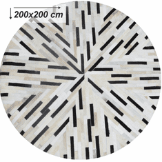 KONDELA Luxusní koberec, pravá kůže, 200x200 cm, KŮŽE TYP 8