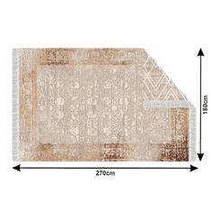 KONDELA Oboustranný koberec, béžová/vzor, 180x270, NESRIN