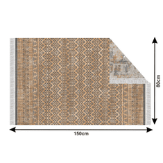 KONDELA Oboustranný koberec, vzor / hnědá, 80x150, MADALA