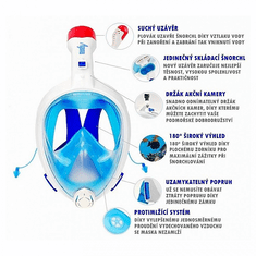 AGAMA Celoobličejová maska na šnorchlování MARLIN L/XL modrá