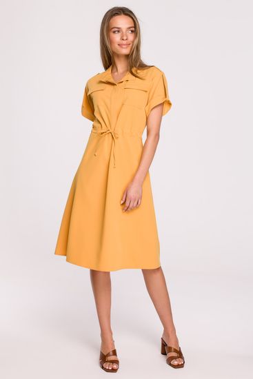 Stylove Dámské košilové šaty Yellow S298 - Stylove