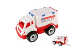 Teddies  Auto ambulance plast na volný chod v síťce 20x19x32cm