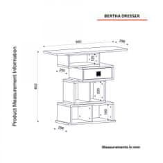 Hanah Home Regál Bertha 90 cm antracit