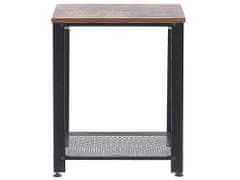 Beliani Boční stolek z tmavého dřeva s černým ASTON