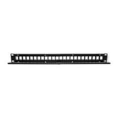 Qoltec Patch panel RACK | 24 portů | UTP blank