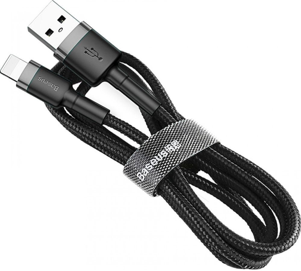 BASEUS Cafule nabíjecí / datový kabel USB na Lightning 2,4A 0,5m CALKLF-AG1, šedá-černá - rozbaleno