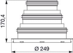 Soler&Palau EDF-EASY-CON-V-125/160/200 – konektor pro vertikální připojení rozvodného boxu vzduchotechnického systému ED Flex System EASY, průměr ø 125, 160 a 200 mm, pro připojení Spiro potrubí a flexo hadic