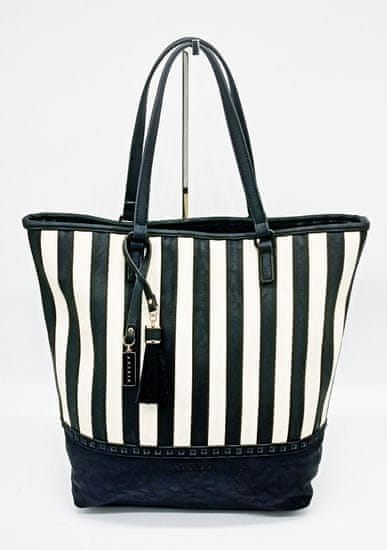 Sisley shopping bag Flora – black stripes