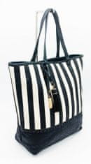 Sisley shopping bag Flora – black stripes