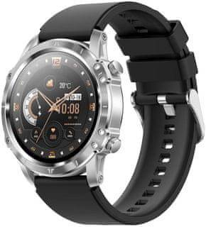 Carneo Adventure HR+ Bluetooth 5.0 z chytrých hodinek chytré fitness hodinky smartwatch krásné provedení vyměnitelný řemínek Bluetooth 5.0 technologie 13 sportovních režimů tep kalorie krokoměr měřič vzdálenosti monitoring spánku pohybový senzor přehrávání hudby focení pomocí hodinek jen tenké anti lost funkce IP67 krytí odolné vodě a potu body battery kardio index monitoring spánku měření SpO2 měření krevního tlaku temperované sklo elegantní chytré hodinky výkonné hodinky dlouhá výdrž baterie kovové tělo outdoorové chytré hodinky muž pánské hodinky