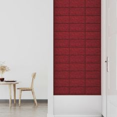 Vidaxl Nástěnné panely 12 ks vínové 30 x 15 cm textil 0,54 m²