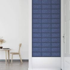 Greatstore Nástěnné panely 12 ks modré 30 x 15 cm textil 0,54 m²