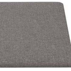 Vidaxl Nástěnné panely 12 ks světle šedé 30 x 15 cm textil 0,54 m²