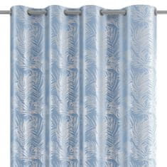 FLHF Vorhang Silverleaves Hellblau gedruckt.metallisiert Samt 140x245 AmeliaHome