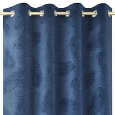 FLHF Závěs Peacock navy blue embosovaný samet 135x250 AmeliaHome