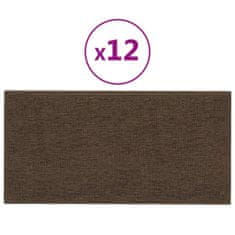 Vidaxl Nástěnné panely 12 ks hnědé 30 x 15 cm textil 0,54 m²