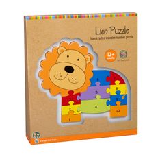 Orange Tree Toys Dřevěné puzzle s čísly - Lev
