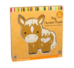 Orange Tree Toys Dřevěné puzzle s čísly - Poník