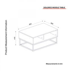 Hanah Home Konferenční stolek Dolores antracit