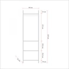 Hanah Home Otevřená šatní skříň Dynamic 225 cm borovice atlantská