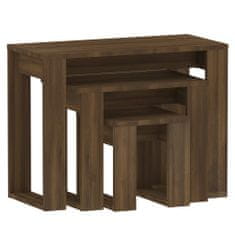 Greatstore Hnízdové stolky 3 ks hnědý dub kompozitní dřevo