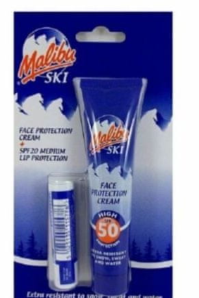 Malibu Malibu, Ski Duo Lip Care, Krém na obličej SPF50 a balzám na rty, 1 kus