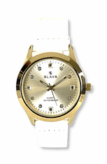Slava Time Dámské bílé hodinky SLAVA s kamínky SWAROVSKI SLAVA 10166