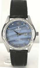 Slava Time Dámské elegantní hodinky s modrým ciferníkem a kamínky SLAVA 10104