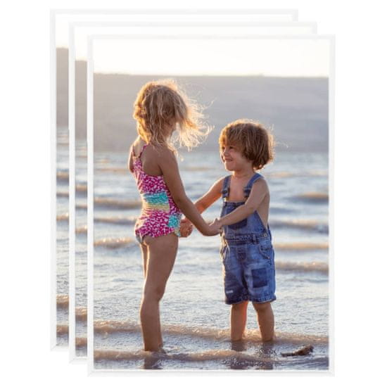 Vidaxl Fotorámečky koláž 3 ks na stůl bílé 18 x 24 cm MDF